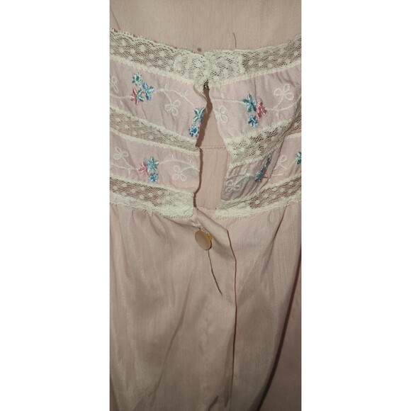 Barbizon Pink Lace Trim Nightgown Short Sleeve Vintage Style - Medium - Picture 2 of 7